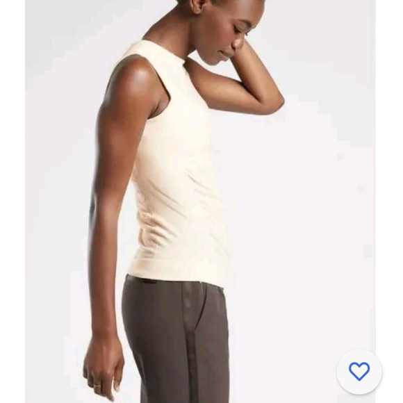 Athleta Foresthill Ascent Wool Seamless Tank Top Mesh Back Cream Size XS - Picture 2 of 15